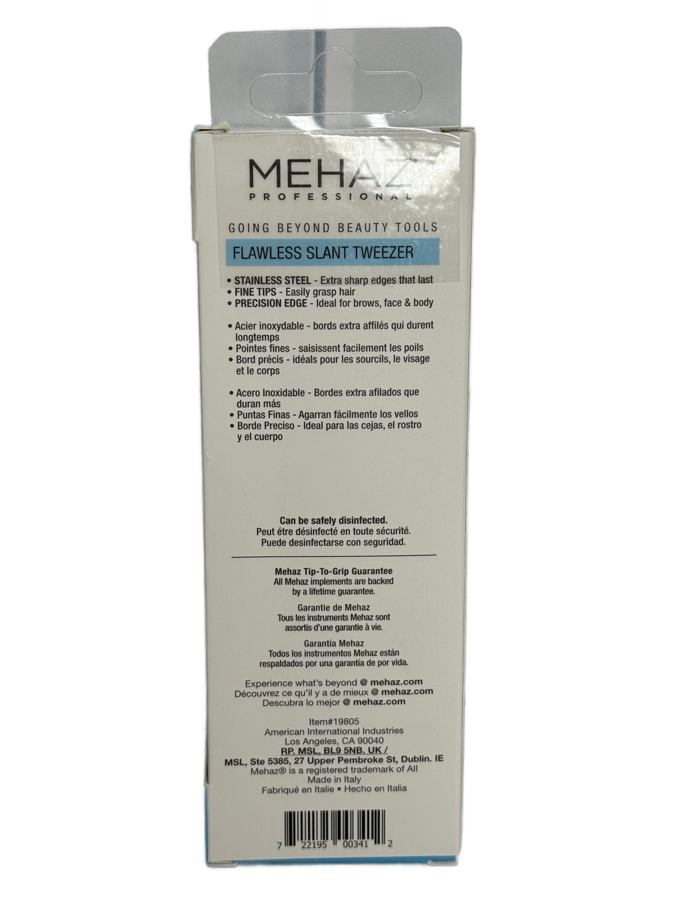Mehaz Professional Slanted Tweezer — Meticulous Manicurist